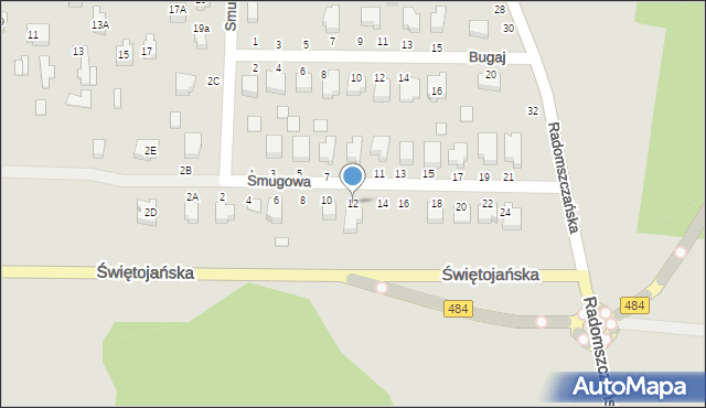 Bełchatów, Smugowa, 12, mapa Bełchatów