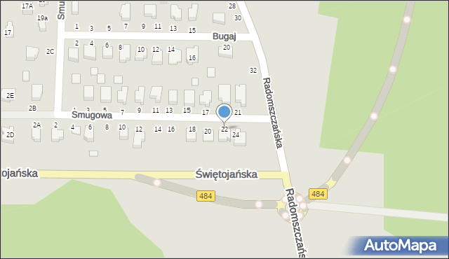 Bełchatów, Smugowa, 22, mapa Bełchatów