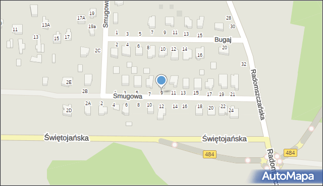 Bełchatów, Smugowa, 9, mapa Bełchatów