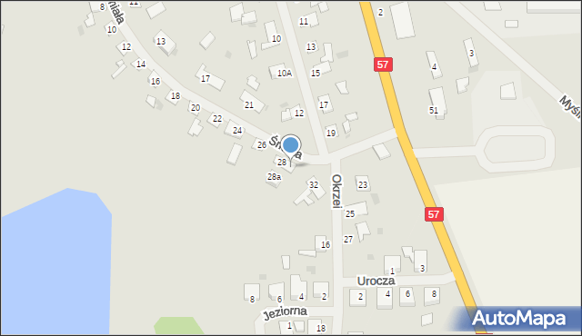 Biskupiec, Śmiała, 30, mapa Biskupiec