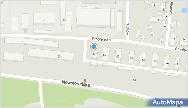 Bydgoszcz, Smoleńska, 62, mapa Bydgoszczy