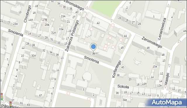 Bytom, Smolenia Jana, 35, mapa Bytomia