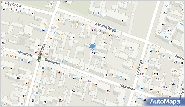 Bytom, Smolenia Jana, 13A, mapa Bytomia