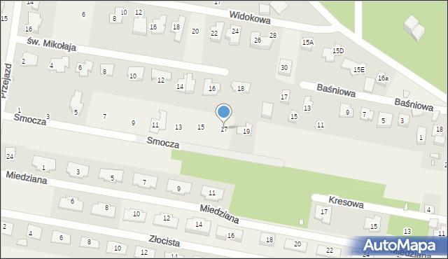 Chylice, Smocza, 17, mapa Chylice