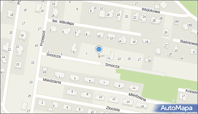 Chylice, Smocza, 9, mapa Chylice