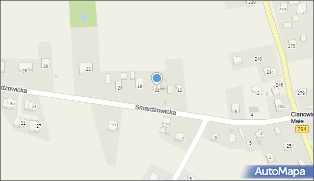 Cianowice, Smardzowicka, 14, mapa Cianowice