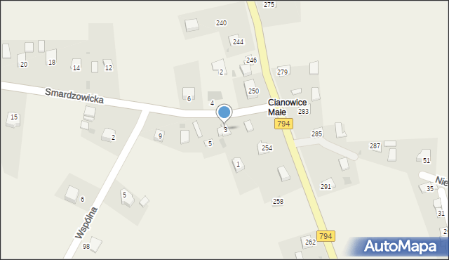 Cianowice, Smardzowicka, 3, mapa Cianowice