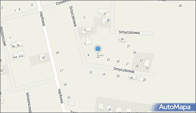 Dawidy Bankowe, Smyczkowa, 11, mapa Dawidy Bankowe