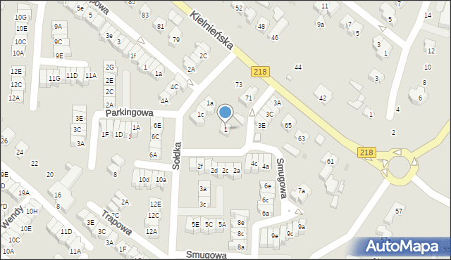 Gdańsk, Smugowa, 1, mapa Gdańska