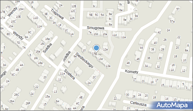 Gdańsk, Smugowa, 13f, mapa Gdańska