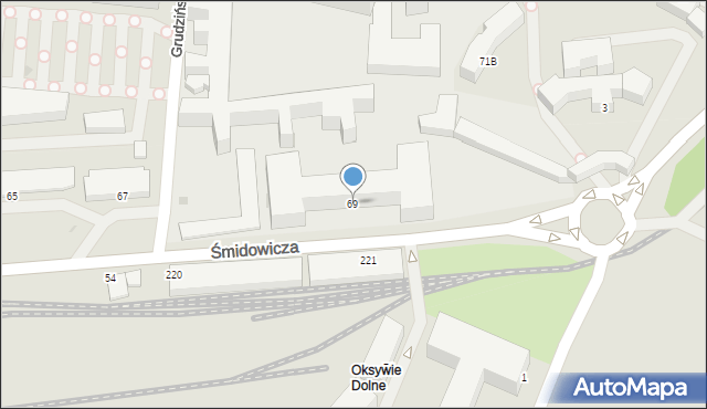 Gdynia, Śmidowicza J., inż., 69, mapa Gdyni