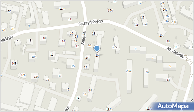 Giżycko, Smętka, 20, mapa Giżycko