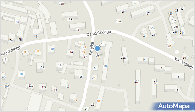 Giżycko, Smętka, 26, mapa Giżycko