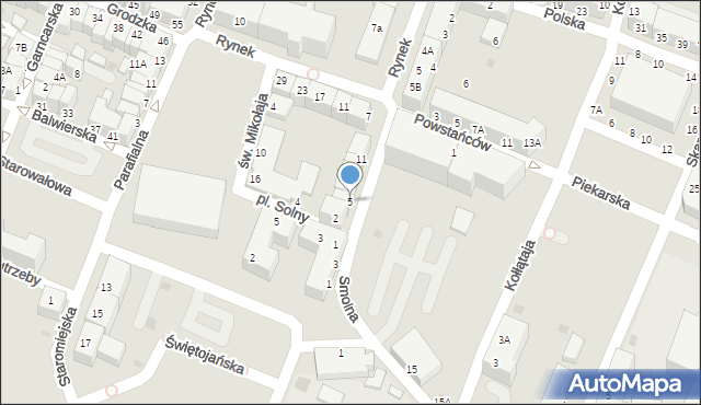 Głogów, Smolna, 5, mapa Głogów