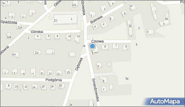 Jaczów, Smardzowska, 3, mapa Jaczów