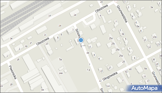 Kalisz, Smolna, 5, mapa Kalisza