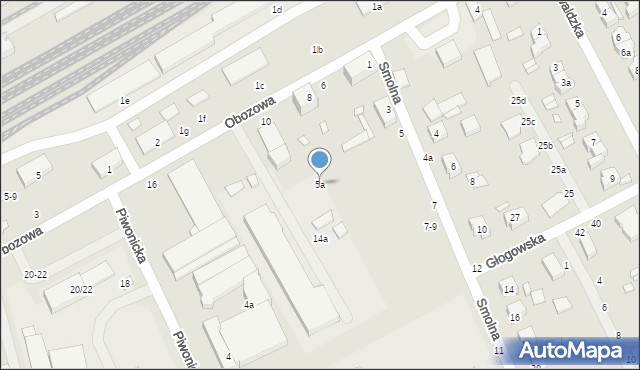 Kalisz, Smolna, 5a, mapa Kalisza