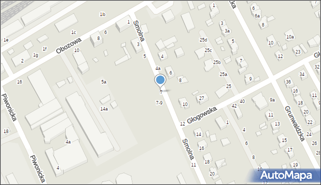 Kalisz, Smolna, 7, mapa Kalisza