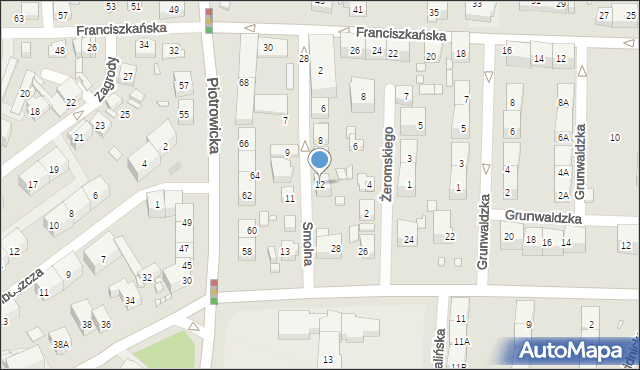 Katowice, Smolna, 12, mapa Katowic