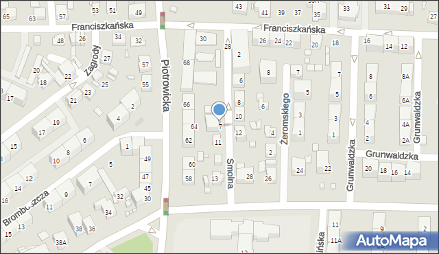 Katowice, Smolna, 7, mapa Katowic