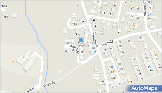 Katowice, Smugowa, 37d, mapa Katowic