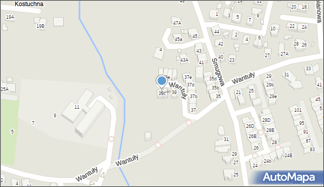 Katowice, Smugowa, 39c, mapa Katowic