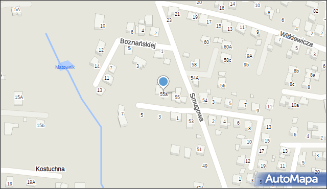 Katowice, Smugowa, 55a, mapa Katowic