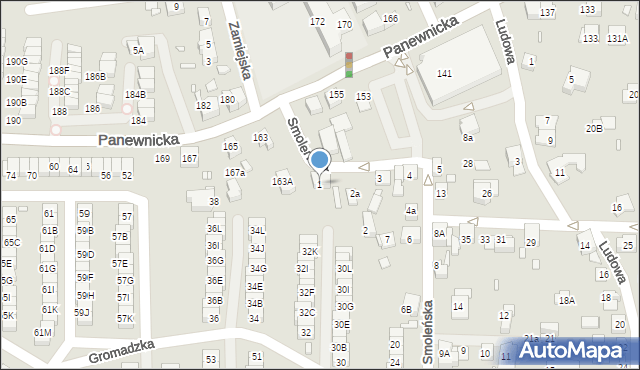 Katowice, Smoleńska, 1, mapa Katowic