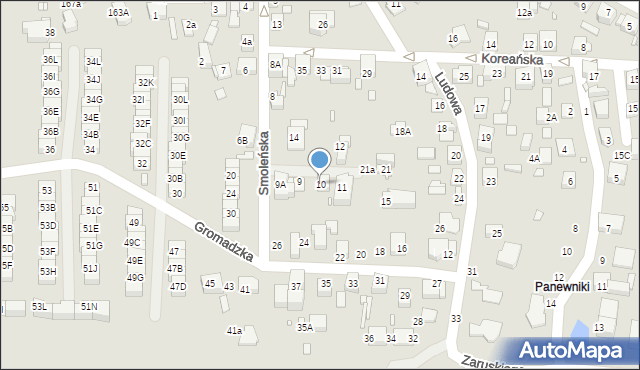 Katowice, Smoleńska, 10, mapa Katowic