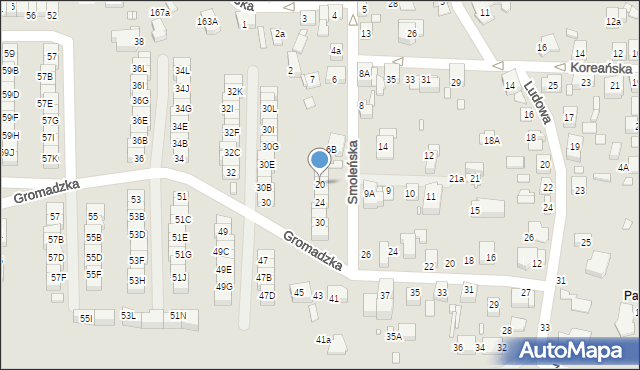 Katowice, Smoleńska, 20, mapa Katowic