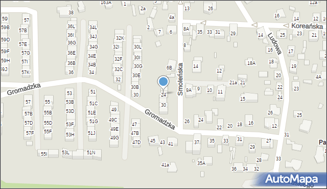 Katowice, Smoleńska, 24, mapa Katowic
