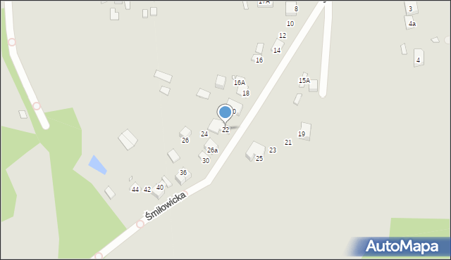 Katowice, Śmiłowicka, 22, mapa Katowic