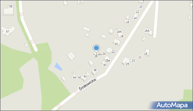 Katowice, Śmiłowicka, 34, mapa Katowic