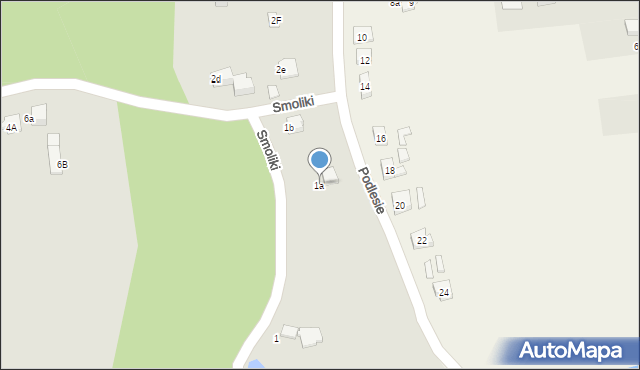Kęty, Smoliki, 1a, mapa Kęty