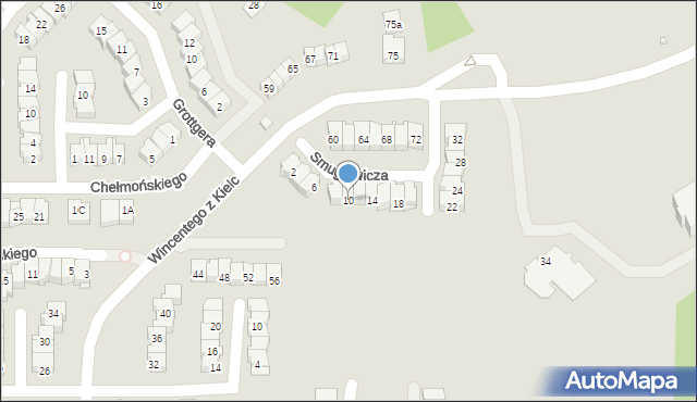 Kielce, Smuglewicza Franciszka, 10, mapa Kielc