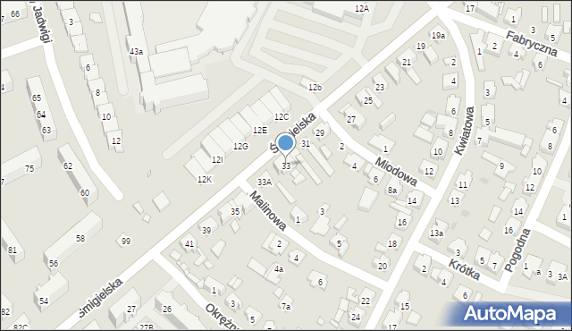 Kościan, Śmigielska, 33, mapa Kościan