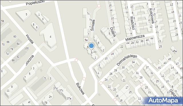 Koszalin, Śmiała, 3, mapa Koszalina