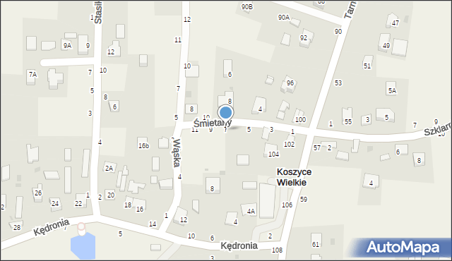 Koszyce Wielkie, Śmietany Józefa, ks., 7, mapa Koszyce Wielkie