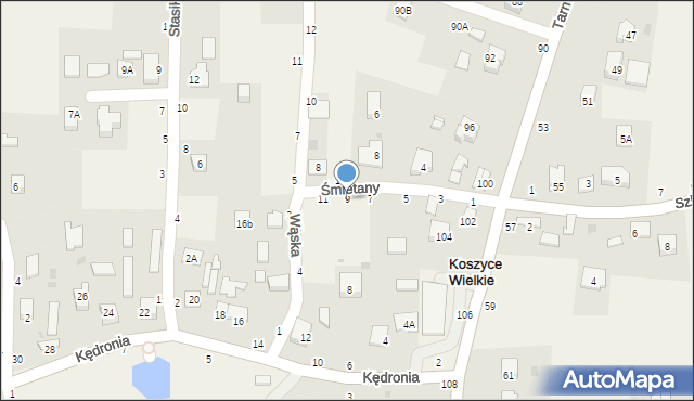 Koszyce Wielkie, Śmietany Józefa, ks., 9, mapa Koszyce Wielkie