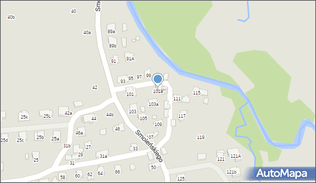 Kraków, Smoleńskiego Jerzego, 101a, mapa Krakowa