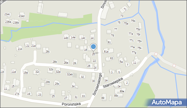 Kraków, Smoleńskiego Jerzego, 20, mapa Krakowa