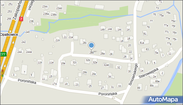 Kraków, Smoleńskiego Jerzego, 28b, mapa Krakowa