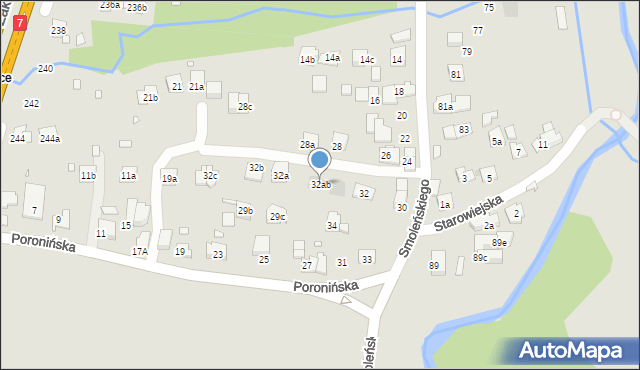 Kraków, Smoleńskiego Jerzego, 32ab, mapa Krakowa