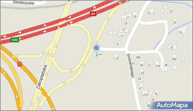 Kraków, Smoleńskiego Jerzego, 6, mapa Krakowa