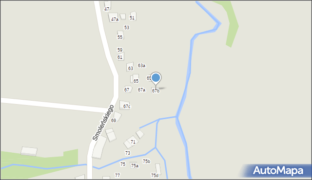 Kraków, Smoleńskiego Jerzego, 67b, mapa Krakowa