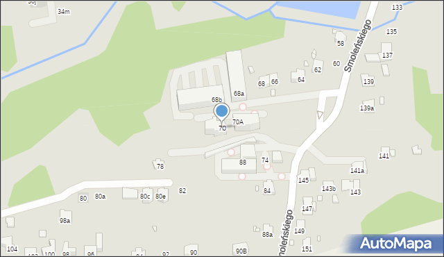 Kraków, Smoleńskiego Jerzego, 70, mapa Krakowa