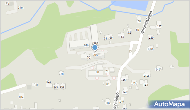 Kraków, Smoleńskiego Jerzego, 70A, mapa Krakowa