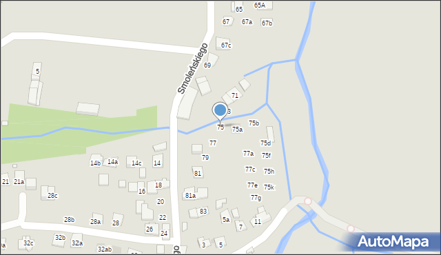 Kraków, Smoleńskiego Jerzego, 75, mapa Krakowa