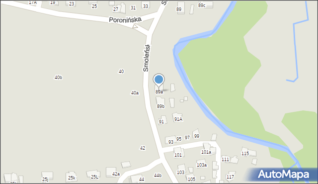 Kraków, Smoleńskiego Jerzego, 89a, mapa Krakowa