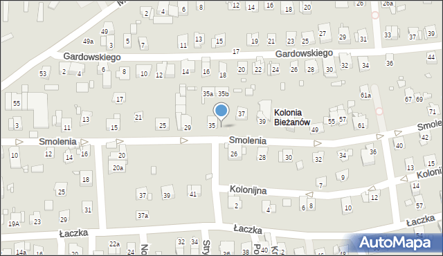 Kraków, Smolenia Jana, 35c, mapa Krakowa